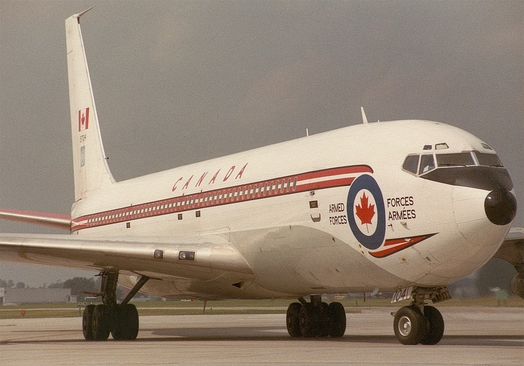 Canadian Armed Forces Boeing 707 (CC-137) at its home base of Canadian Forces Base Trenton in Ontario, Canada.